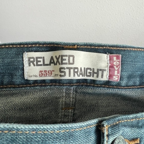 Levi's 559 Jeans Men's 34x32 Relaxed Straight Leg Cotton Mid Rise Medium Wash - Picture 6 of 8